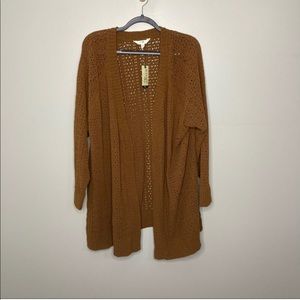 Terra & Sky Brown Knit Cardigan Sweater NWOT - PLUS SIZE
